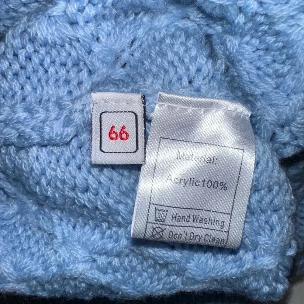Baby Boy Winter Romper Jumpsuit 66 Light Blue (6 months) Wooden Buttons